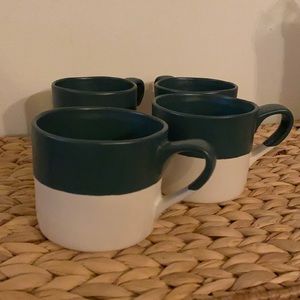 Crate & Barrel - Set of 4 Green Dipped B. Eigen Mugs